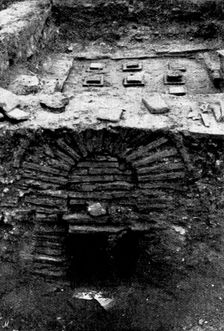 The Roman Villa recently discovered at Darenth, Kent: stoke-hole of a hypocaust, 1895. Creator: Ernest Christopher Youens