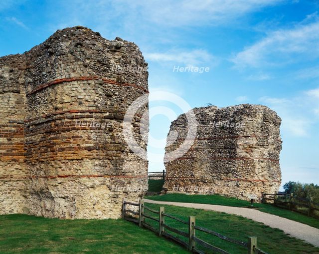 The Roman west gate, Pevensey Castle, East Sussex, late 20th or early 21st century. Artist: Historic England Staff Photographer.