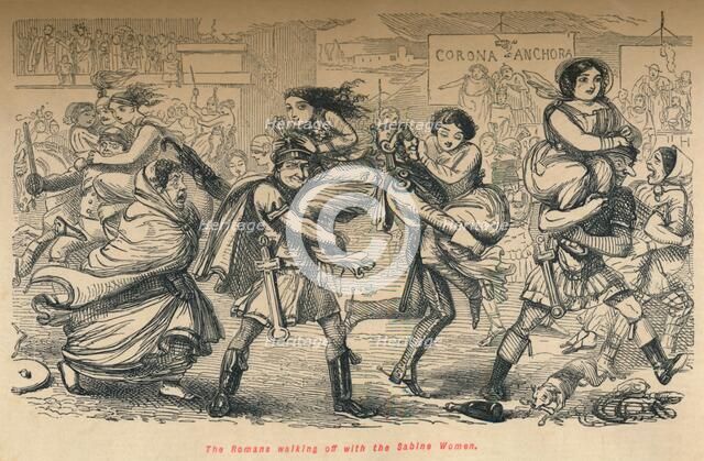'The Romans walking off with the Sabine women', 1852. Artist: John Leech.