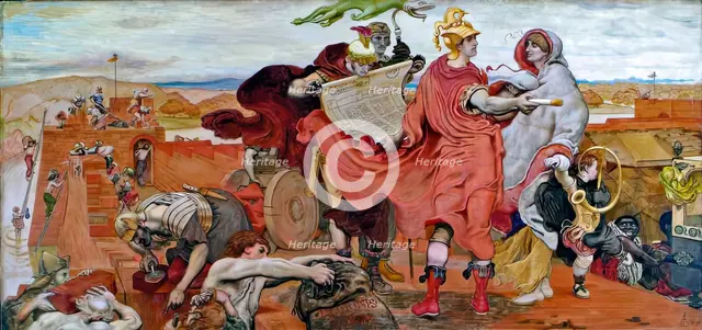 The Romans building a Fort at Mancenion, A.D. 80, 1879 - 1890. Creator: Ford Madox Brown.