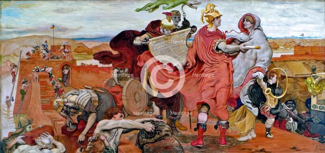 The Romans building a Fort at Mancenion, A.D. 80, 1879 - 1890. Creator: Ford Madox Brown.