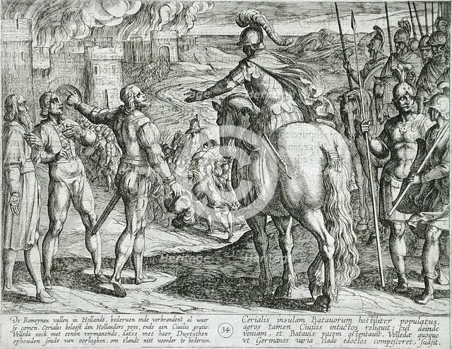 The Romans Burning the Dutch Countryside, Publshed 1612. Creator: Antonio Tempesta.