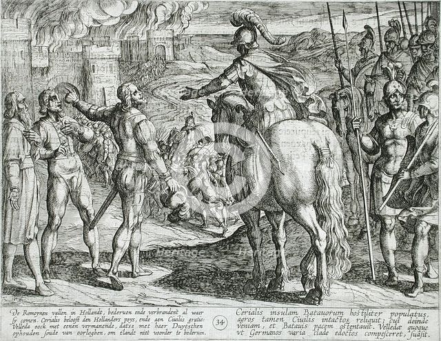 The Romans Burning the Dutch Countryside, Publshed 1612. Creator: Antonio Tempesta.