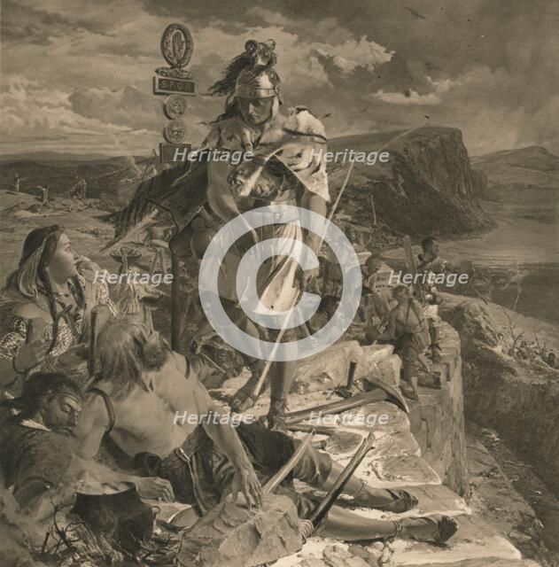 'The Romans Cause a Wall to Be Built for the Protection of the South', 1905. Artist: Unknown.