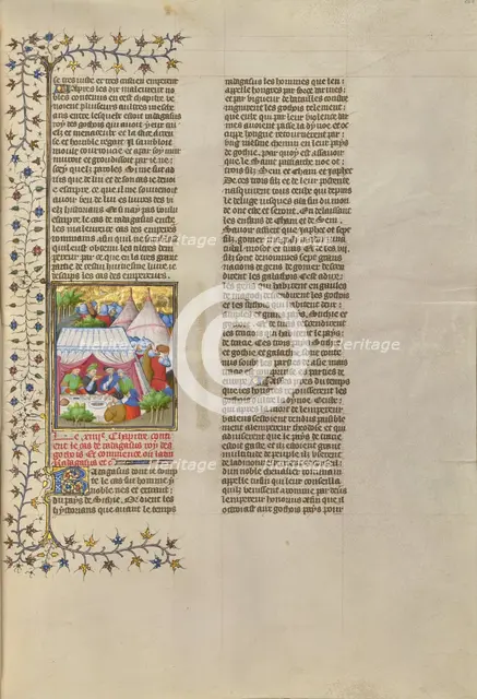 The Romans Feast in an Encampment While the Goths Starve, about 1413-1415. Creators: Boucicaut Master, Workshop of the Boucicaut Master.