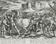 The Romans Misled by Civilis Horse that He was Dead or Injured, Publshed 1612. Creator: Antonio Tempesta