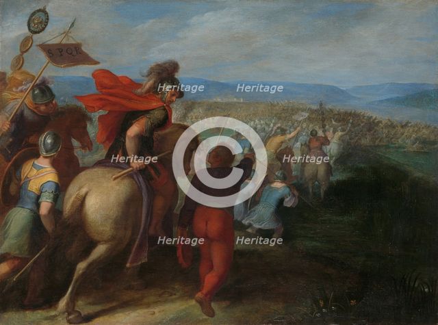 The Romans nearly Overpower the Army of Julius Civilis through the Treachery of a Batavian,1600-1613 Creator: Otto Van Veen.