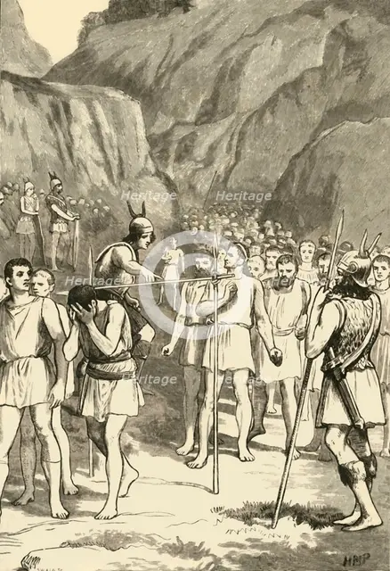 'The Romans Passing Under the Yoke at the Caudine Forks', 1890.   Creator: Unknown.