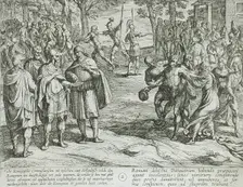 The Romans Paying Off Dutch Old Men for the Services of Young Ones, Publshed 1612. Creator: Antonio Tempesta