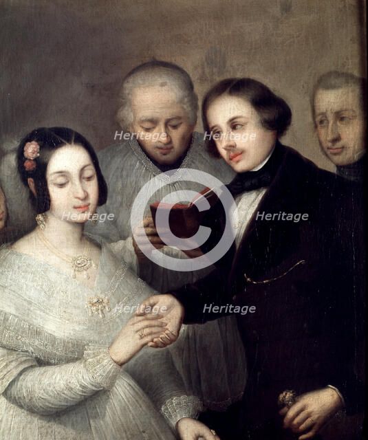 The romantic wedding', oil on canvas.