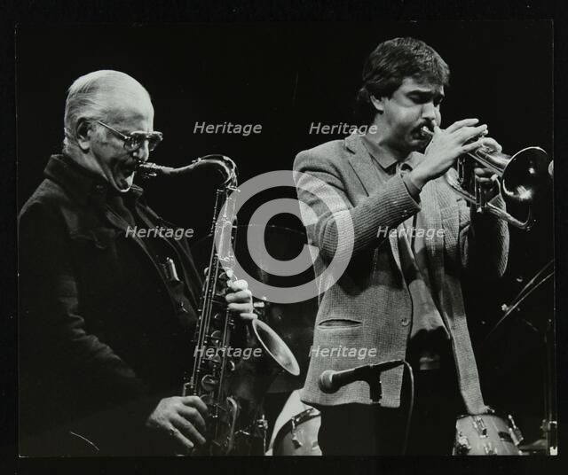 The Ronnie Scott Quintet at the Forum Theatre, Hatfield, Hertfordshire, 29 November 1985. Ronnie Sco Artist: Denis Williams