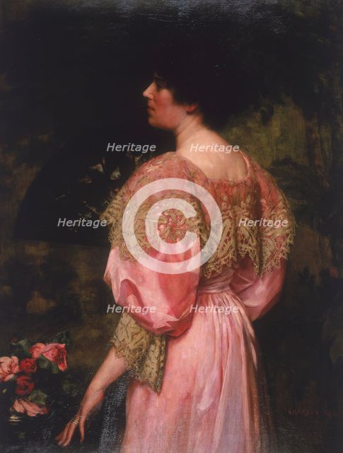 'The Rose-Coloured Gown (Miss Giles)', 1896. Artist: Charles HM Kerr