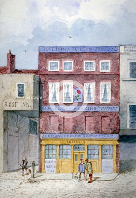 The Rose Inn, Farringdon Street, City of London, 1838. Artist: Frederick Napoleon Shepherd