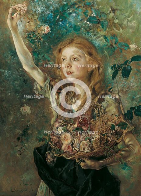The rose picker, c. 1883-1884. Creator: Romako, Anton (1832-1889).