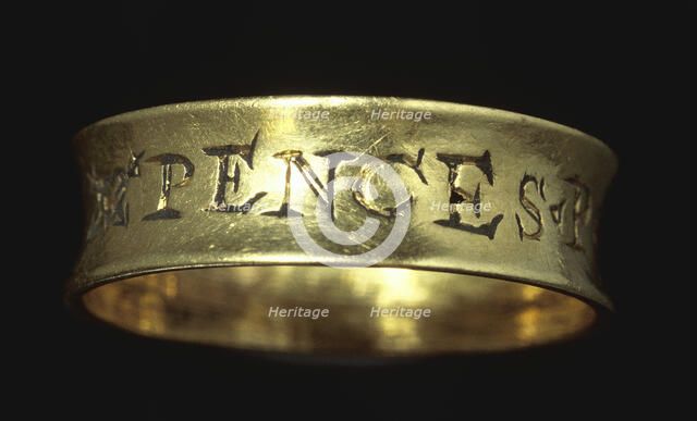 The Rose Theatre finger-ring, from London. Artist: Unknown