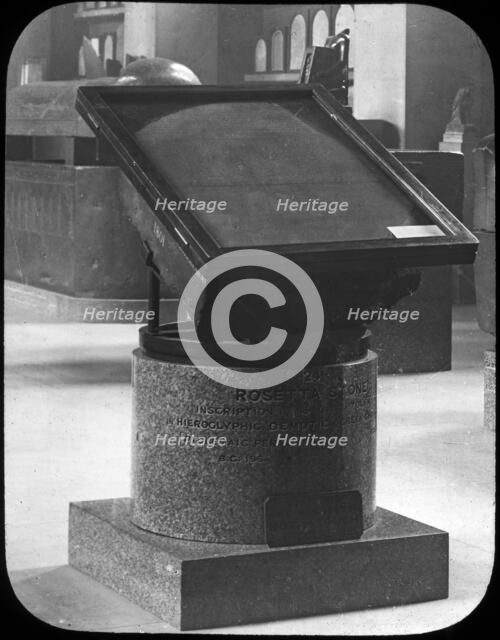 The Rosetta Stone, British Museum, London, c1890. Artist: Newton & Co