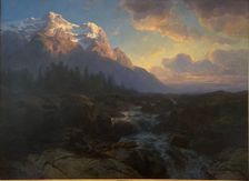 The Rosenlaui Valley with the Wetterhorn, 1856. Creator: Alexandre Calame