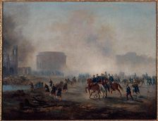 The Rotonde de la Villette surrounded by Versailles troops, 1871. Creator: Gustave Boulanger