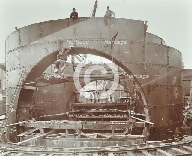 The Rotherhithe Tunnel under construction, London, 1906. Artist: Unknown.