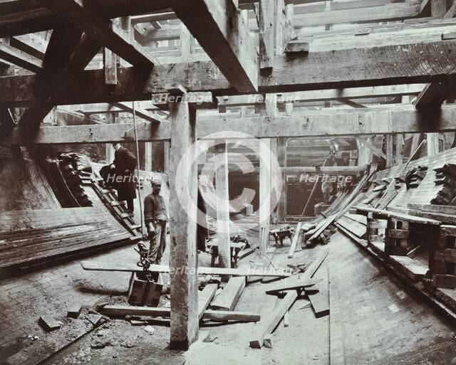The Rotherhithe Tunnel under construction, London, March 1905. Artist: Unknown.