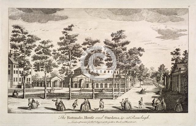 The Rotunda and Ranelagh House in Ranelagh Gardens, Chelsea, London, c1750. Artist: Anon