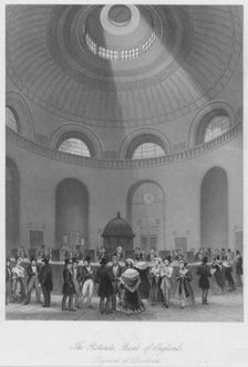 The Rotunda, Bank of England - Payment of Dividends c1841. Artist: John Shury