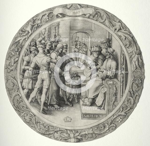The Round Passion: Christ before the High Priest, 1509. Creator: Lucas van Leyden (Dutch, 1494-1533).