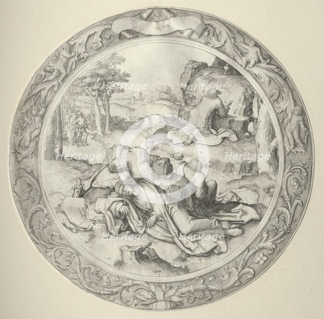 The Round Passion: Christ in Gethsemane (Agony in the Garden), 1509. Creator: Lucas van Leyden (Dutch, 1494-1533).