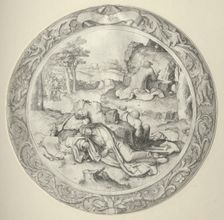 The Round Passion: Christ in Gethsemane (Agony in the Garden), 1509. Creator: Lucas van Leyden (Dutch, 1494-1533)