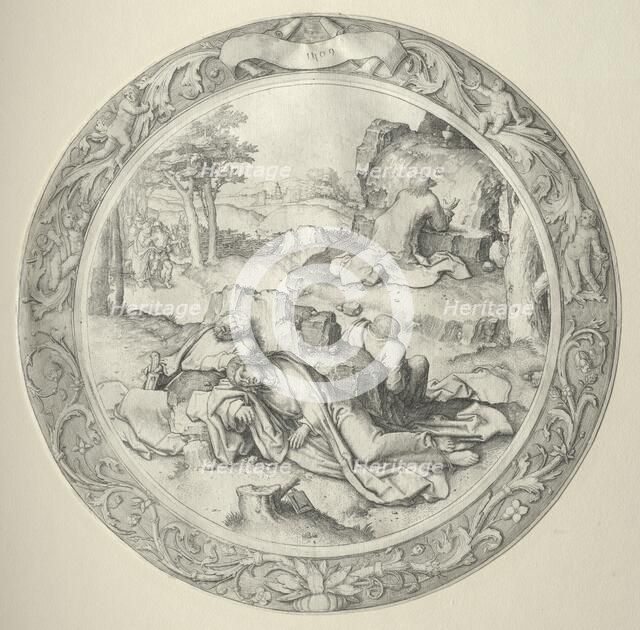 The Round Passion: Christ in Gethsemane (Agony in the Garden), 1509. Creator: Lucas van Leyden (Dutch, 1494-1533).