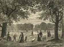 The Round Pond, Kensington Gardens c1876. Creator: Unknown