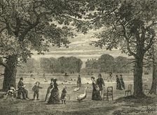 The Round Pond, Kensington Gardens c1876. Creator: Unknown