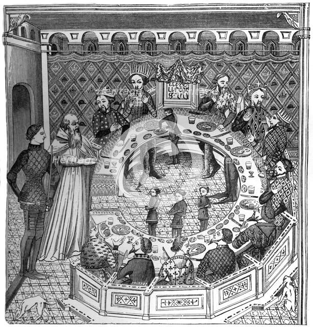 The round table of King Artus of Brittany, 14th century, (1870). Artist: Unknown