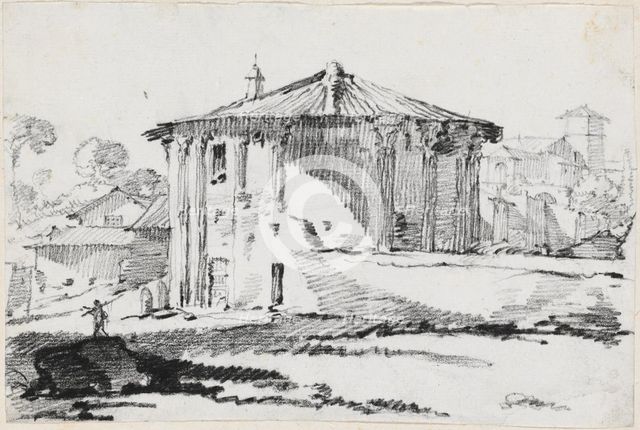 The Round Temple on the Piazza Bocca della Verità, Rome, 1744/1750. Creator: Joseph-Marie Vien the Elder.