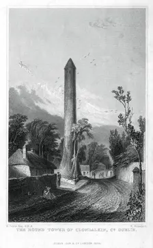 The Round Tower of Clondalkin, County Dublin Ireland, 1829.Artist: R Brandard