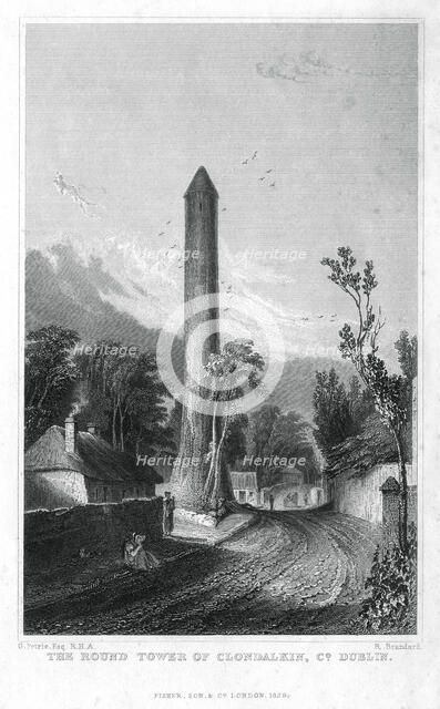 'The Round Tower of Clondalkin, County Dublin', Ireland, 1829.Artist: R Brandard
