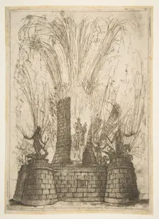 The Round Tower Ruptured to Reveal the Statue of the King of the Romans, 1637. Creator: Claude Lorrain