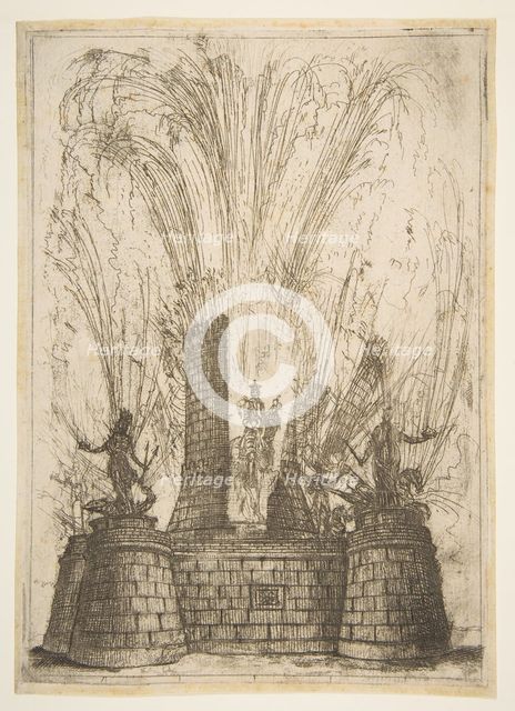 The Round Tower Ruptured to Reveal the Statue of the King of the Romans, 1637. Creator: Claude Lorrain.