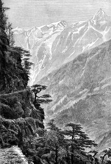The route to Tibet, near Rogi, through the Upper Satlej Valley, 1895