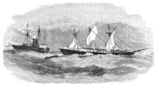 "The Rover's Bride" abandoned at sea - boat of the Royal Mail Steamer "Atrato" boarding, 1857. Creator: Unknown