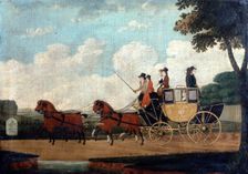 The Royal Mail Coach, Chelmsford to London 1799. Artist: John Cordrey
