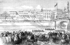 The Royal Marriage in Italy: regatta on the Arno, at Florence, 1868. Creator: Unknown