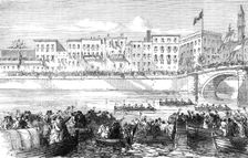 The Royal Marriage in Italy: regatta on the Arno, at Florence, 1868. Creator: Unknown