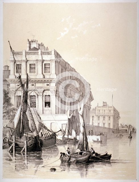 The Royal Naval Hospital, Greenwich, London, 1838.                                             Artist: Edmund Patten