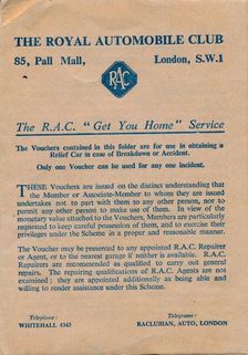 The Royal Automobile Club vouchers, 1952