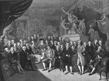 'The Royal Academicians assembled in the council room, Somerset House 1793 1886. Creator: Unknown