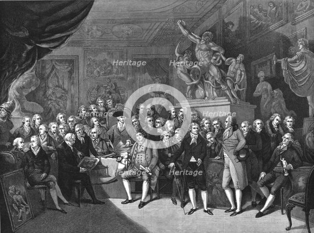 ''The Royal Academicians assembled in the council room, Somerset House 1793', 1886.   Creator: Unknown.