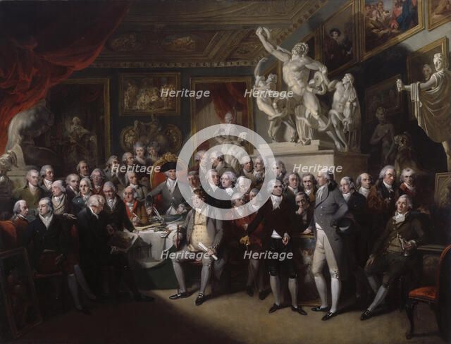 The Royal Academicians in General Assembly, 1795. Creator: Henry Singleton.