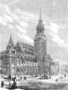 The Royal Academy Prize Architectural Design: an exchange for a large commercial city..., 1862. Creator: Unknown