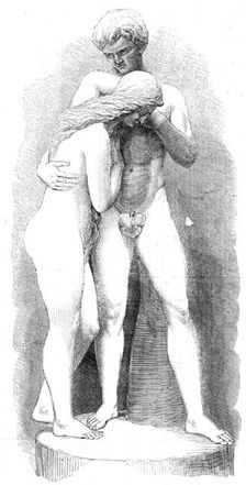 The Royal Academy Prize Sculpture: "Adam and Eve", by George Slater, 1862. Creator: Unknown